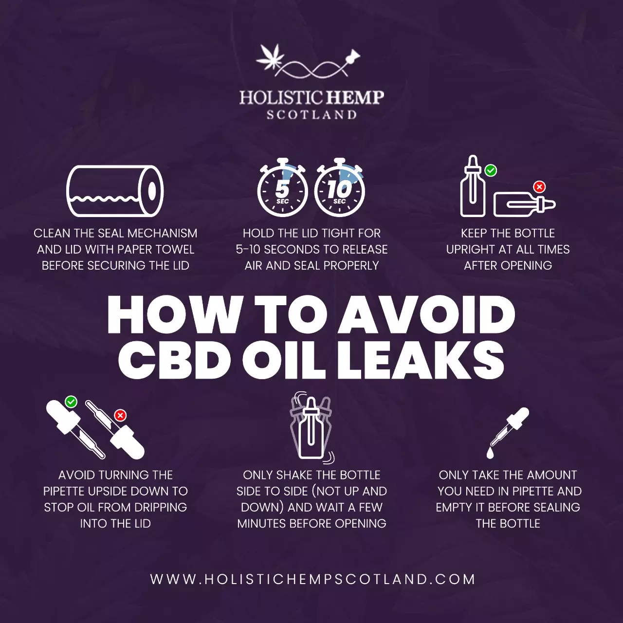 How To Prevent Leaks Of CBD Oil Infographics